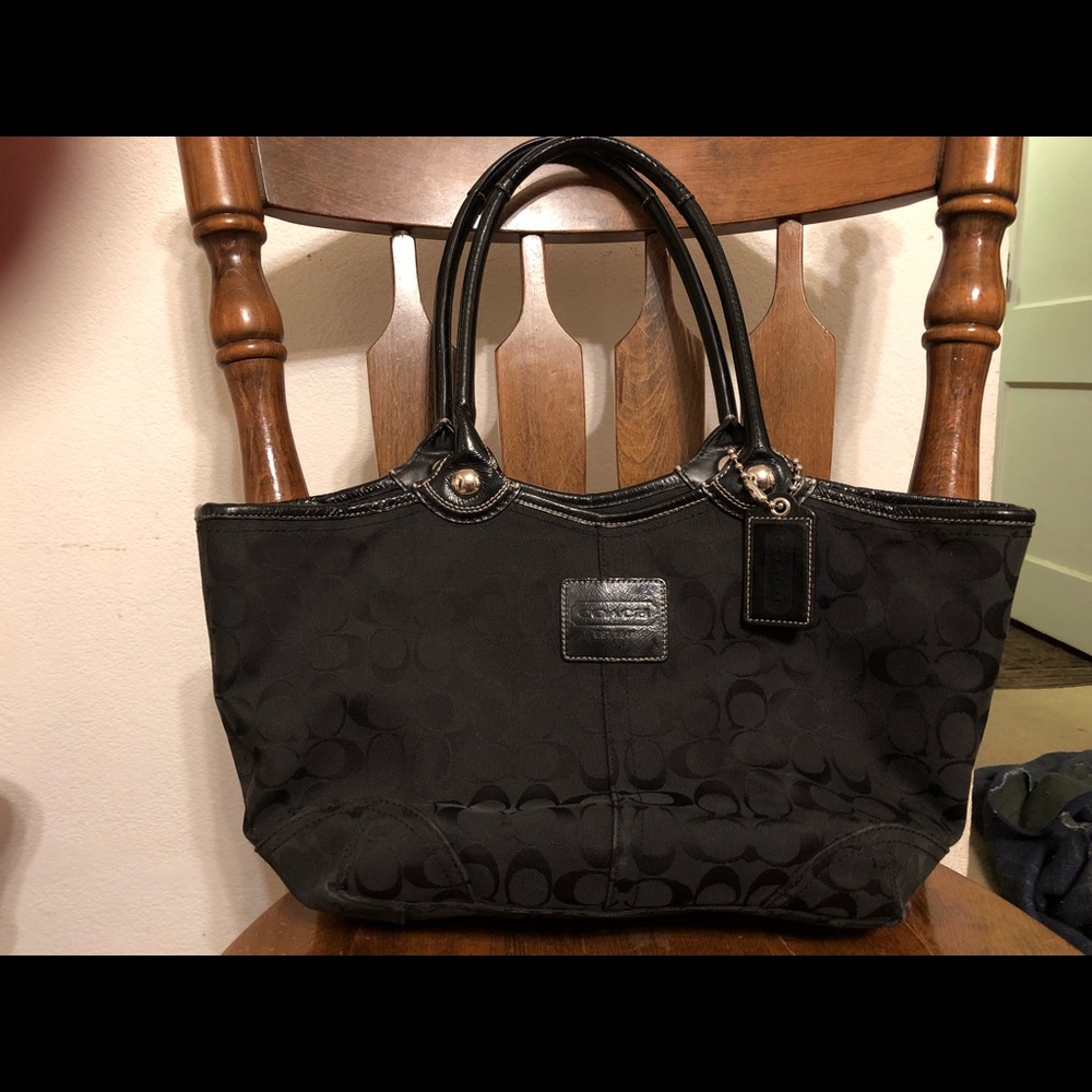 Black coach handbag