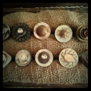 Handmade vintage button rings
