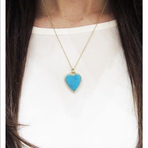 Jennifer Meyer Diamond Turquoise Heart Necklace