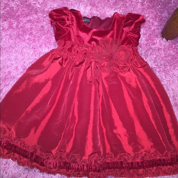 Royal Red velvet and taffeta dress - Picture 1 of 6