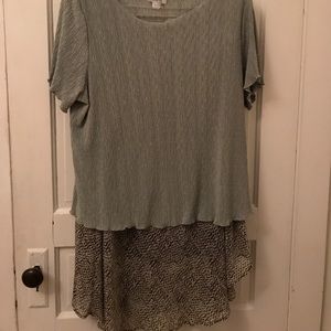 Plus size women’s two piece skirt/top