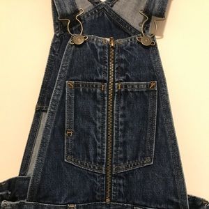 Levi's Orange Tab Zip Front Denim Overalls