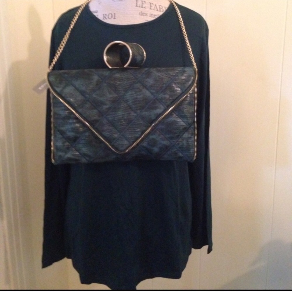 Chico's set of 3 Top Cuff & Clutch w/ chain strap