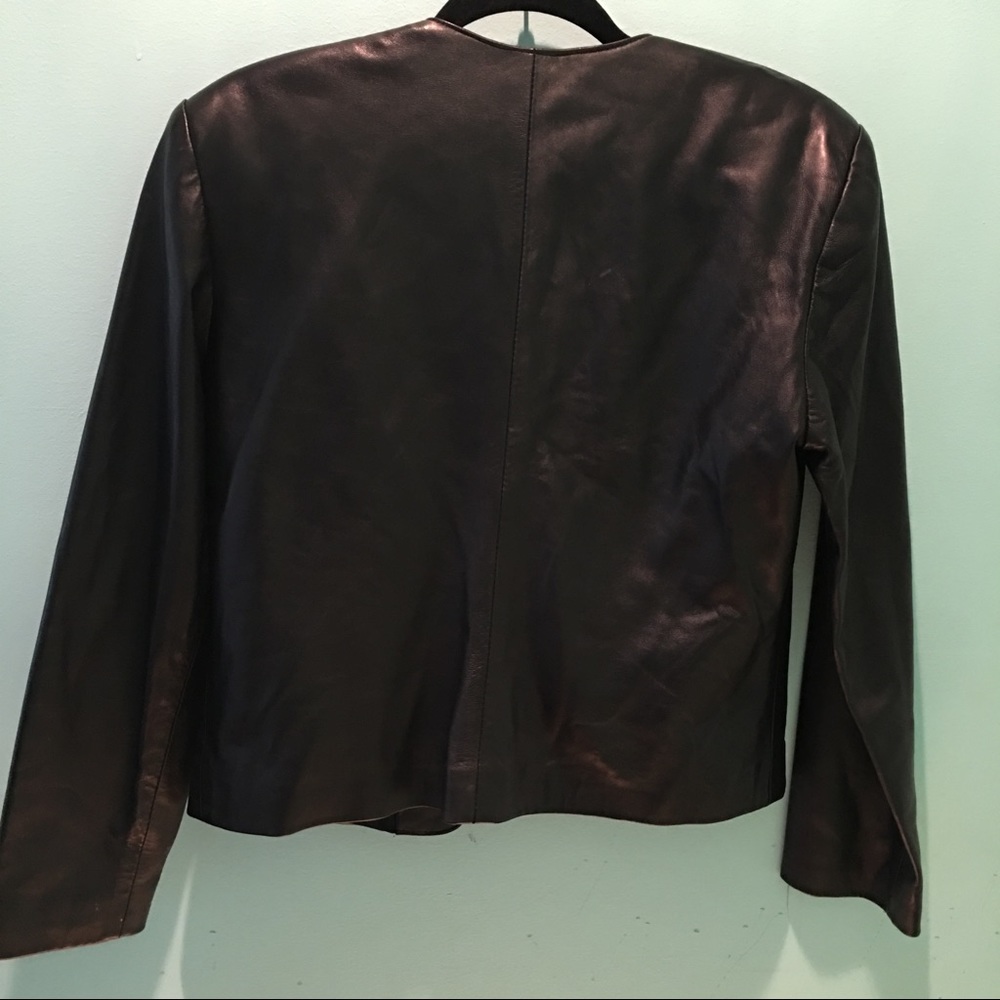 🆕🌸 Women’s Butter Soft Black Open Front Leather Jacket XS NWOT Genuine Leather - Picture 5 of 5