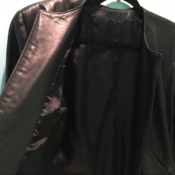 ๐๐ธ Womenโs Butter Soft Black Open Front Leather Jacket XS NWOT Genuine Leather - Picture 3 of 5