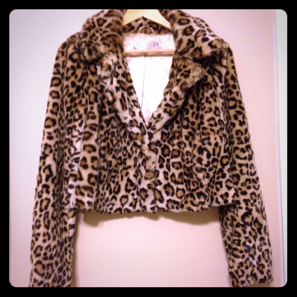 FLASH SALE! Fabulous leopard fur cropped chubby