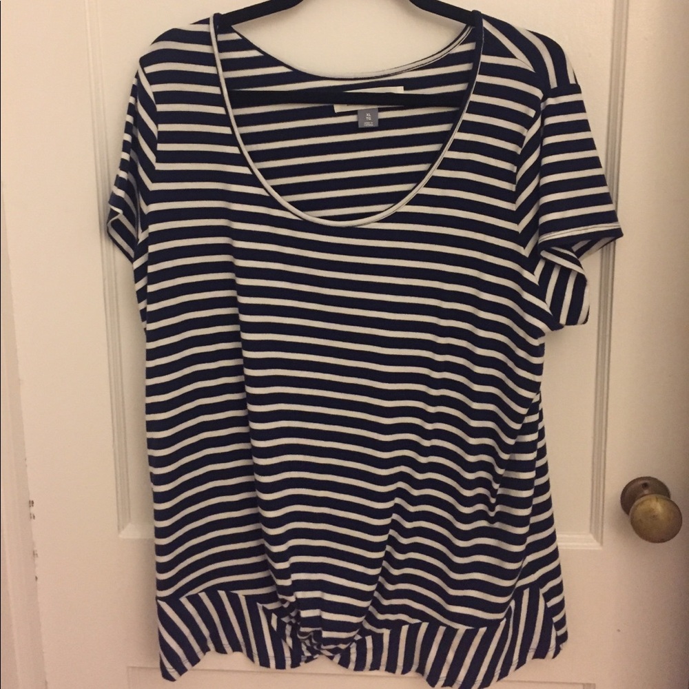 Old Navy Maternity Twist-Front Top | Navy Stripe