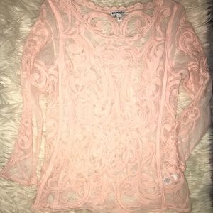 Pink lace blouse