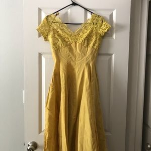 Vintage Mustard Party Dress