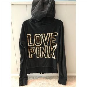 Gray sequin VS Zip hoodie