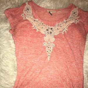 Lace embellished top