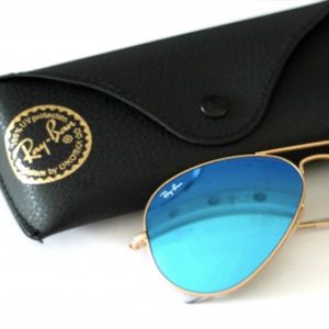 Ray Ban Polarized Blue Mirror Aviators Sunglasses