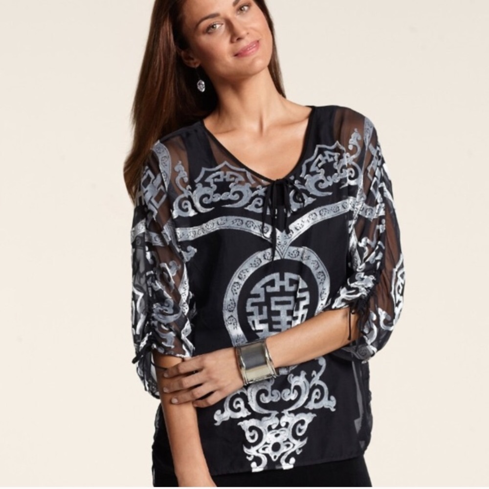 Chicos beverly burn out top