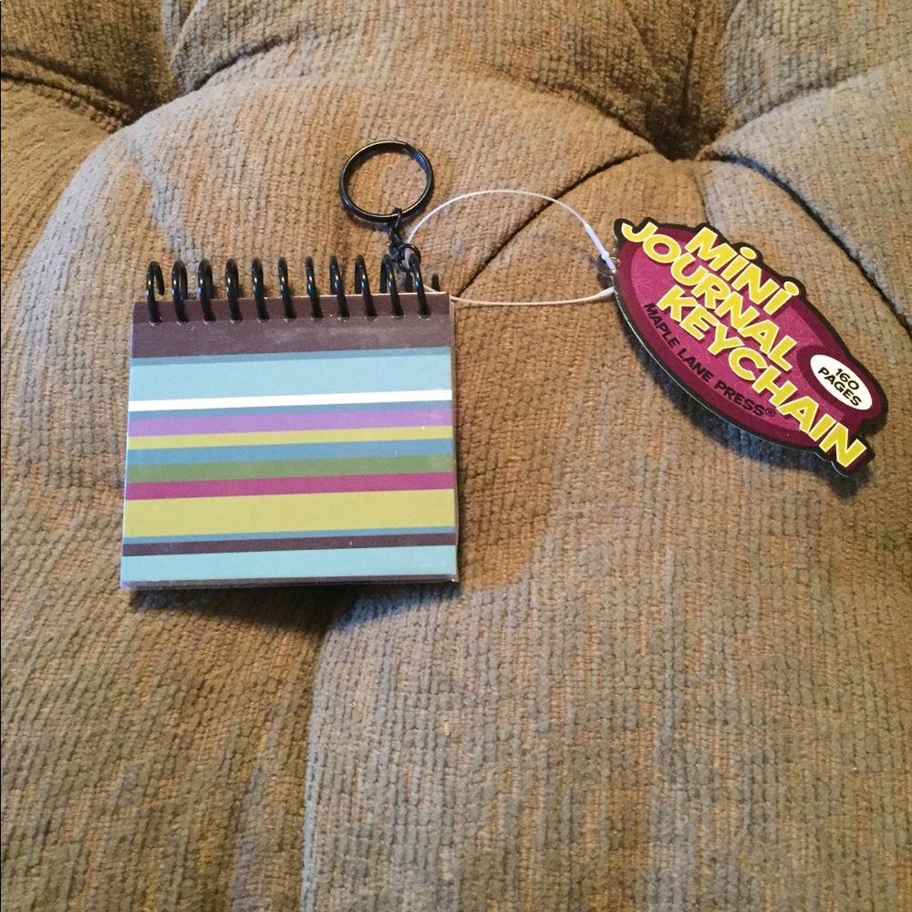 NWT striped mini journal keychain.
