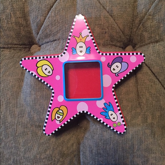 2 Grrrls star shape metal tin box, clear window - Picture 2 of 4