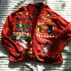 Ugly Christmas Button Up Sweater