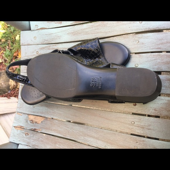 Women's S.A.S Tripad Black Textured Sandals 10N - Picture 3 of 4