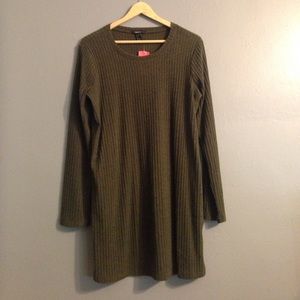 Olive green knit dress
