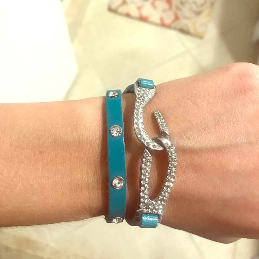 Turquoise leather wrap bracelet