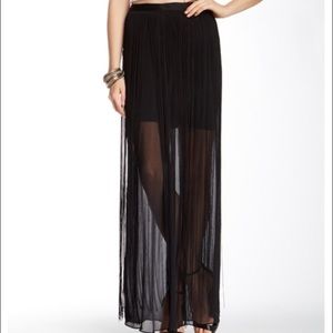 Alice and Olivia black fringe maxi skirt