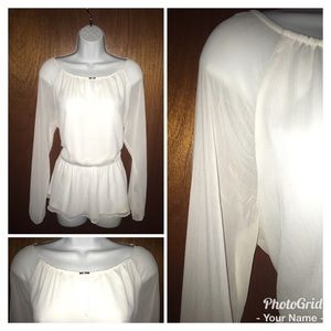 WHBM Cream L/S top