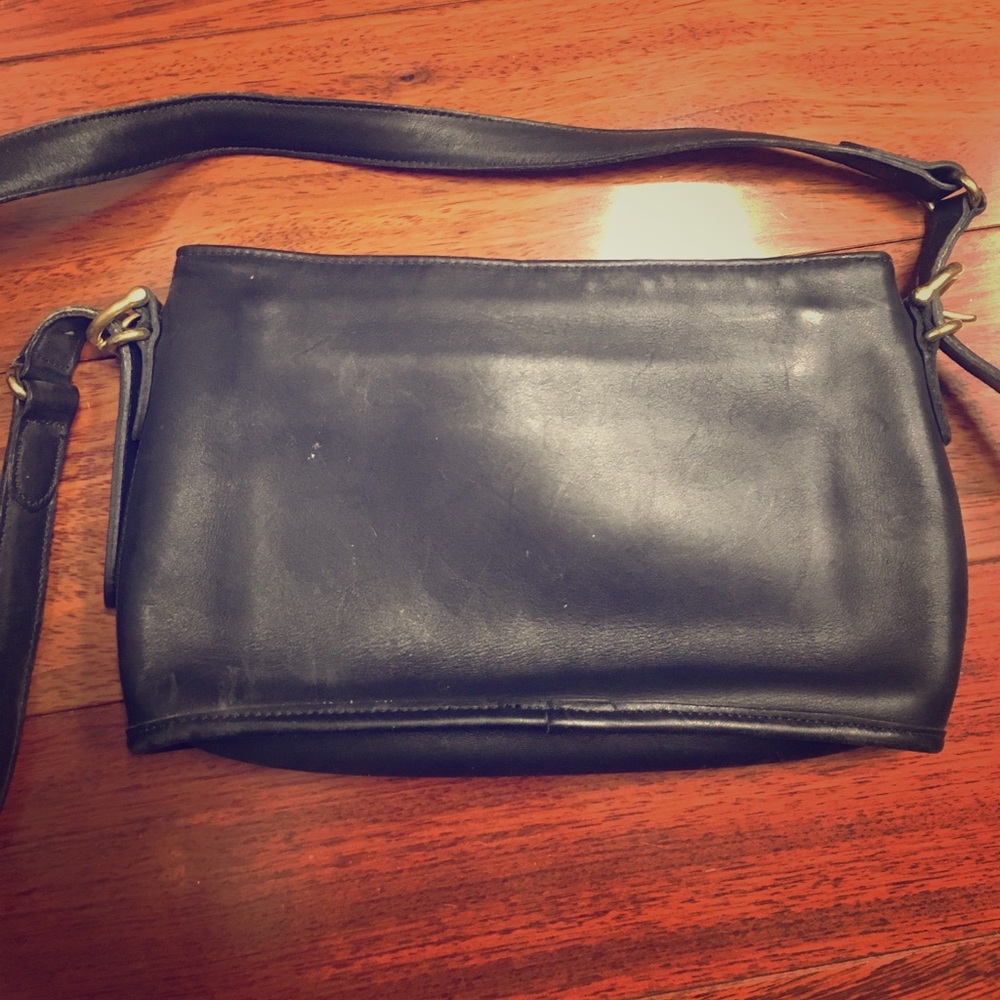 Black leather bag