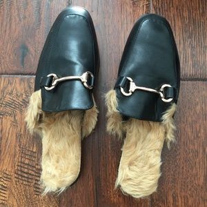 Ego Furry Loafers Black
