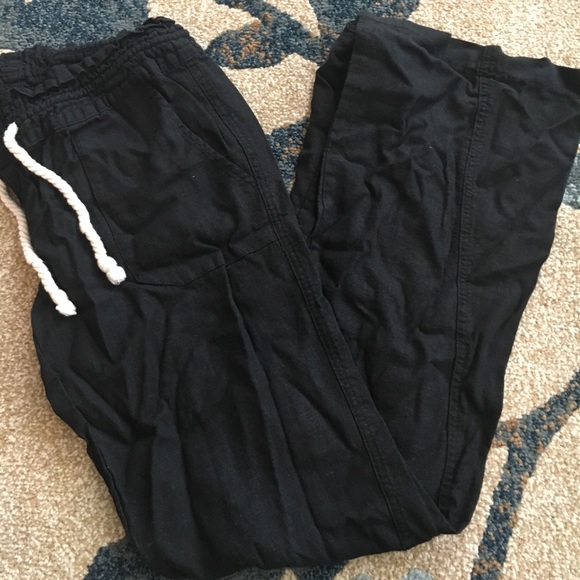 Black Linen Pants - Picture 1 of 4