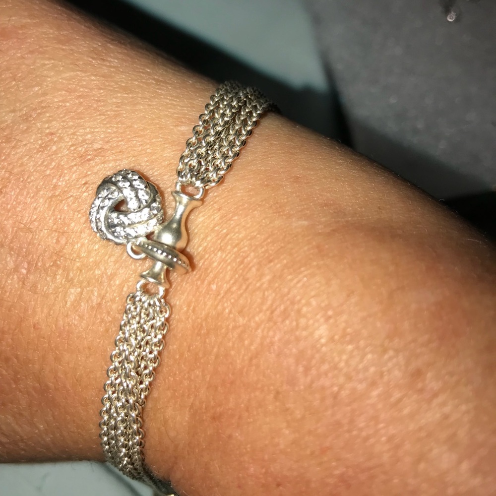 Pandora Bracelet .925  with love knot charm