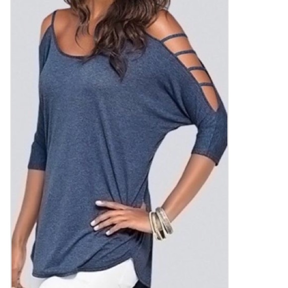 Heathered blue cut out top - Picture 2 of 7