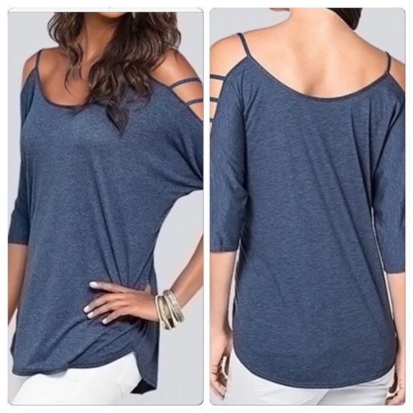 Heathered blue cut out top - Picture 5 of 7