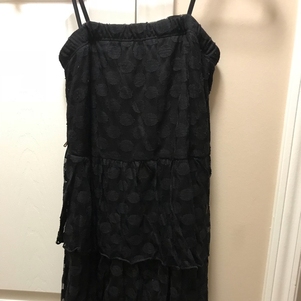 Medium petite never worn black polka dot dress