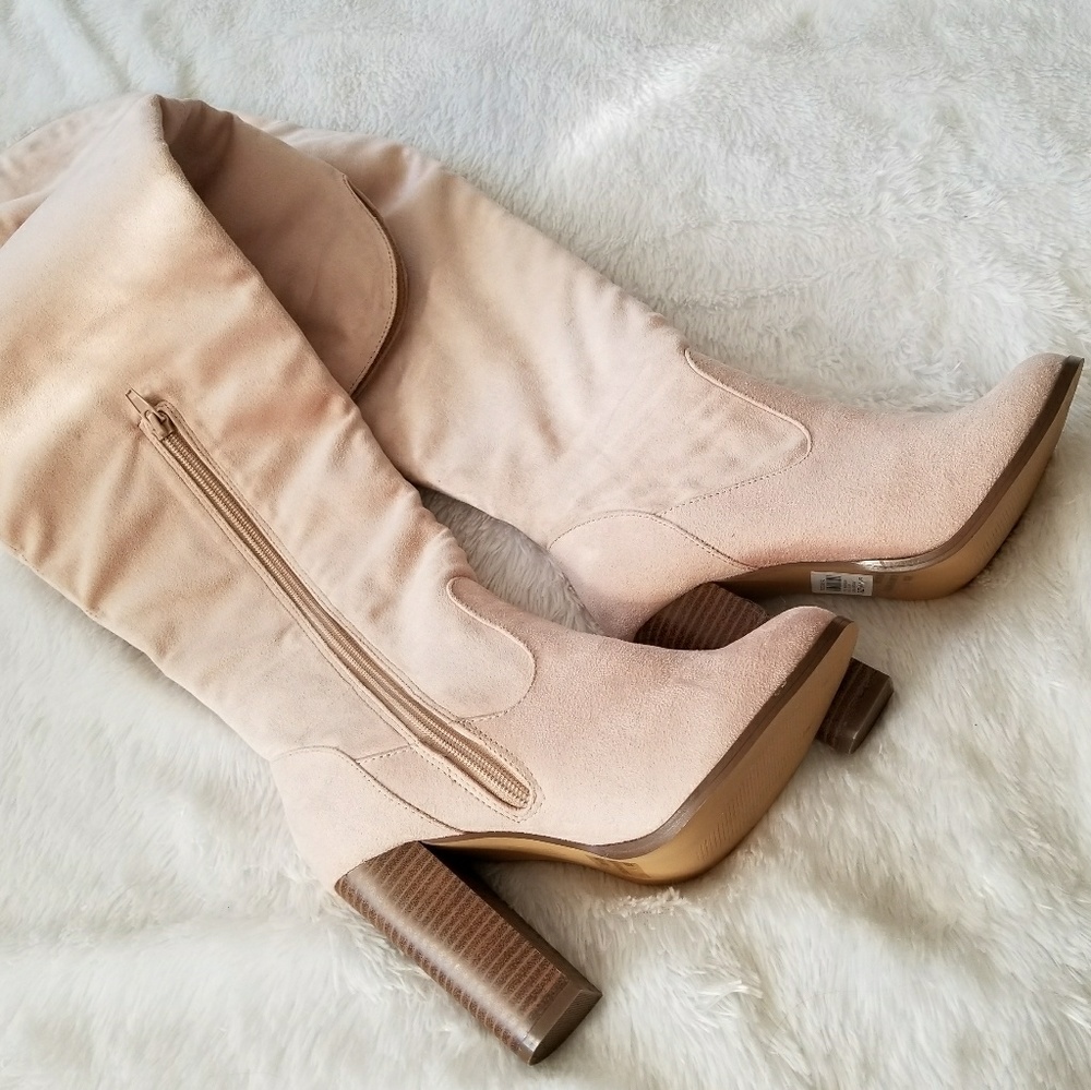 Charlotte Russe thigh high pink boots