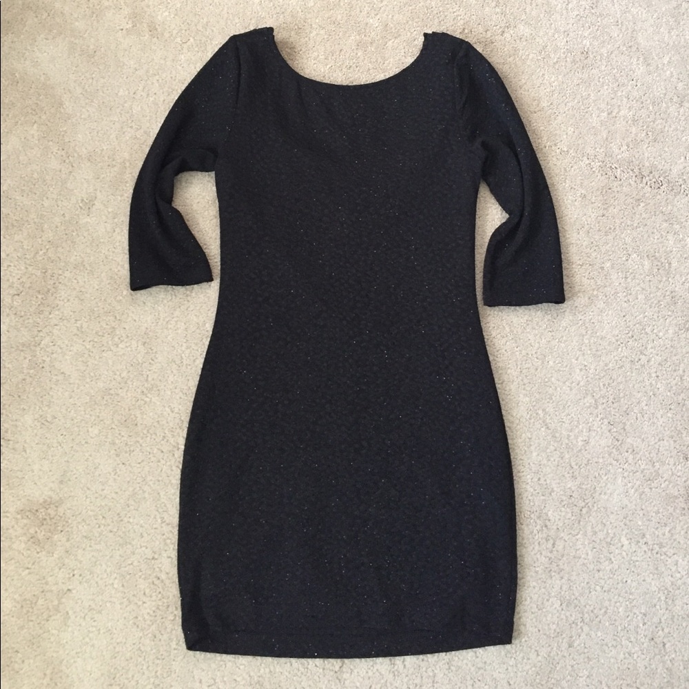 Black Sparkle Dress with Drape Back- Size M