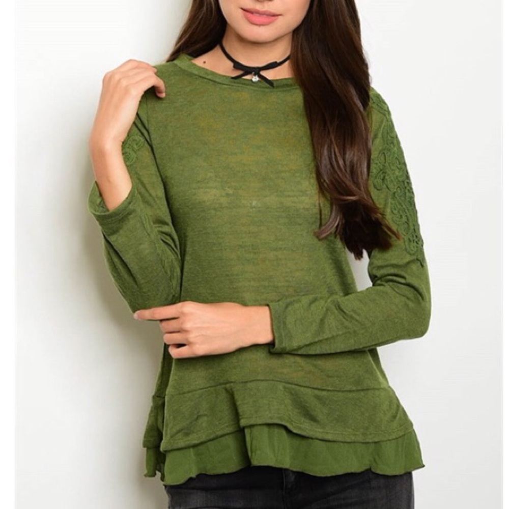 Olive / Army Green Knit Top - Picture 3 of 5