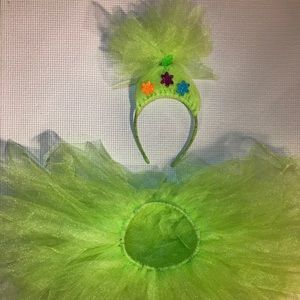 Trolls Inspired Headband Ponytail with Tutu