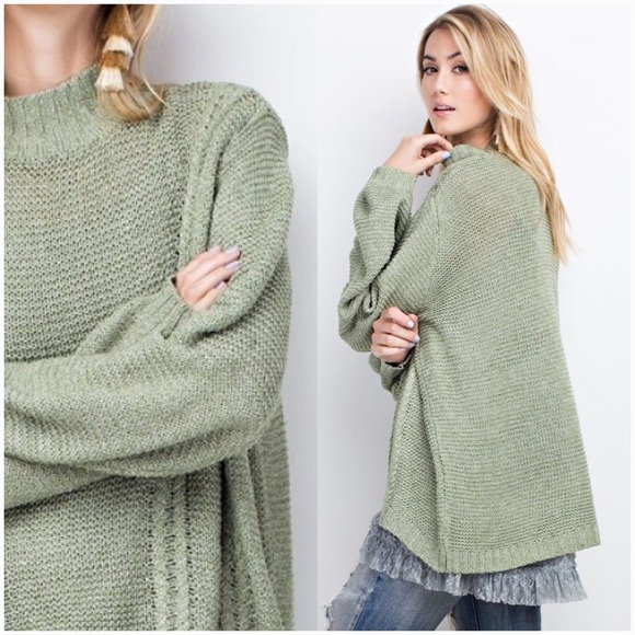 ❗️Last One❗️Green Tea Chunky Knit Sweater - Picture 2 of 4
