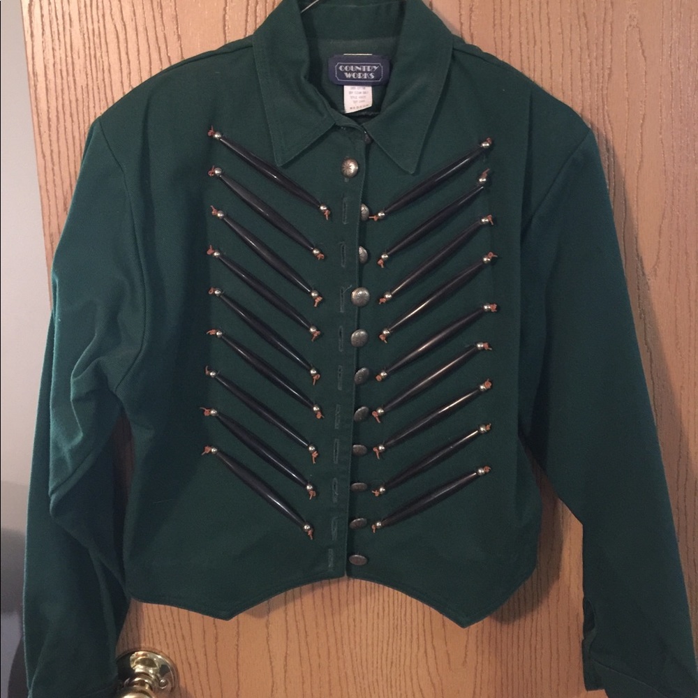 Hunter green military old west look jacket medium