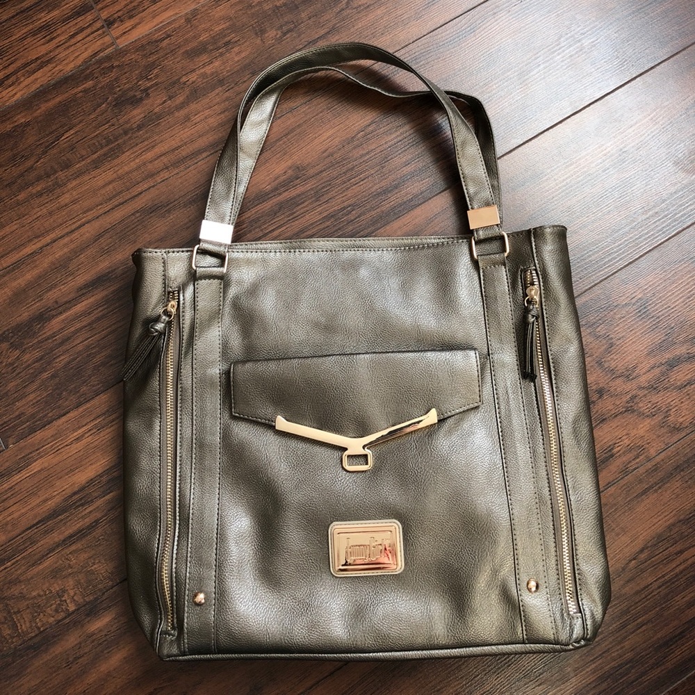 Faux leather tote