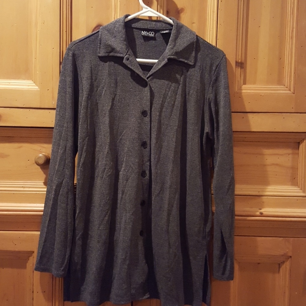 NY & Co. Charcoal grey coat/shirt