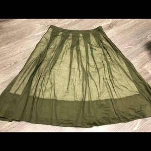 Talbots flowy Midi Skirt Size 6 Green