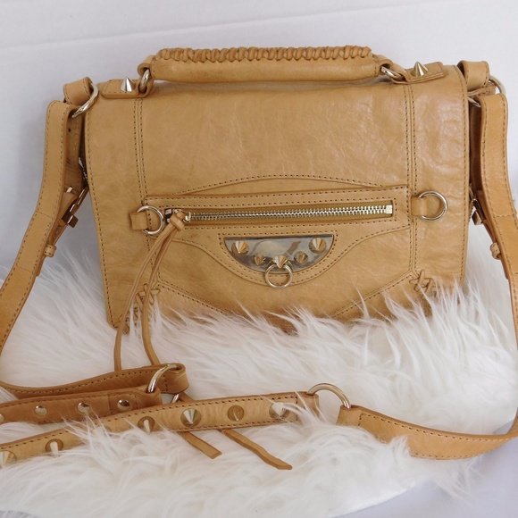 Sam Edelman Handbags - SAM EDELMAN Tan Leather Studded Crossbody Bag