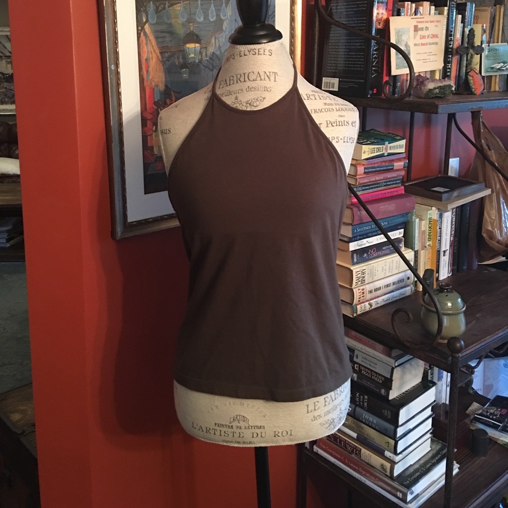 GAP Brown Halter Tank w/ Shelf Bra