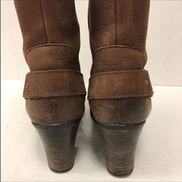 Born Fashion Brown Leather Heeled Boot - Picture 3 of 6