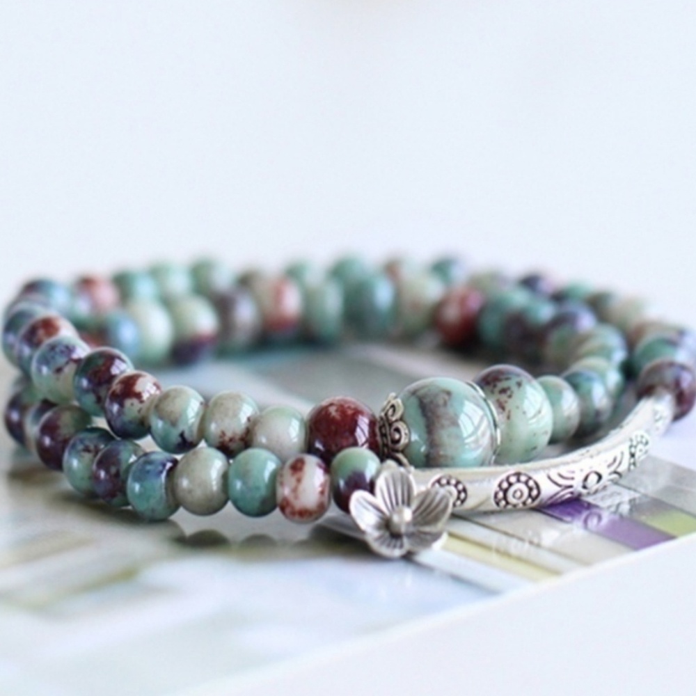 New Silver Lotus Handmade Multi-Layer Bracelet