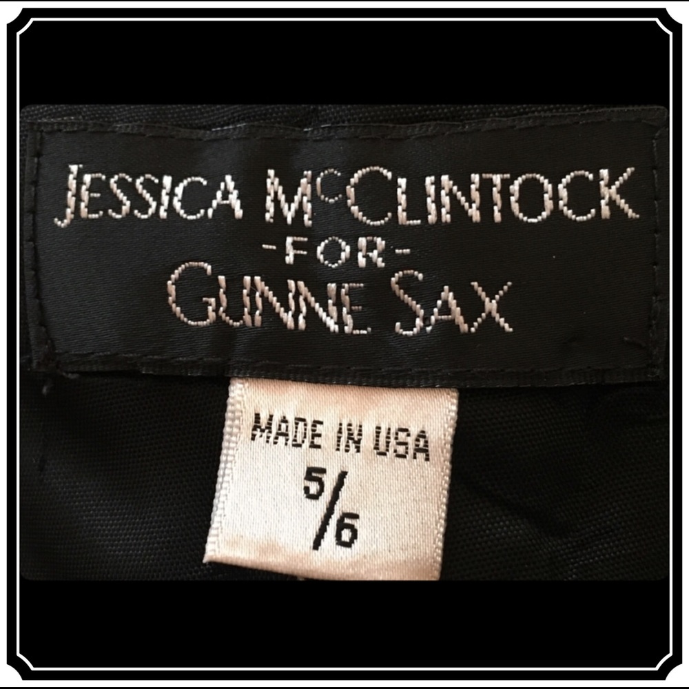 ✖️SOLD Jessica McClintock Strapless Dress Black Satin Bow Gown Tulle - Picture 6 of 8