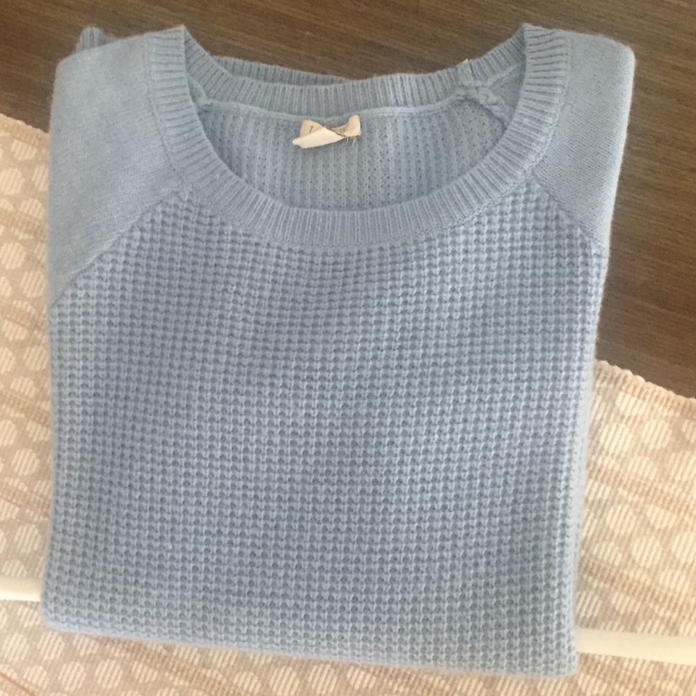 J. Crew Factory, Light Blue Cable Knit Sweater