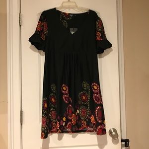 Cute Black / Flowered Dily For You Dress. NWT.