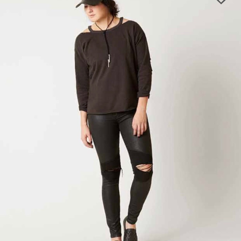 SOLD!! Gilded Intent distressed sweatshirt - Picture 3 of 7