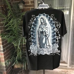 Our lady of Guadalupe black tee shirt